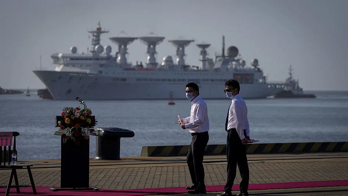 The Chinese ship Yuan Wang 5 which is docking in Sri Lanka
