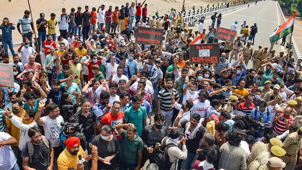 Kashmiri Pandits protest in Jammu