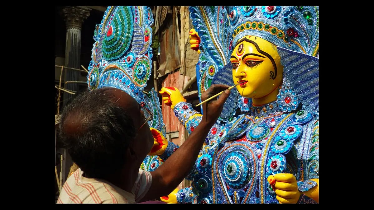 At the artisans' colony called Kumartuli in Kolkata
