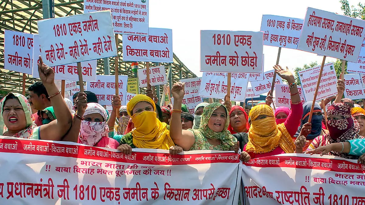 Farmers protest in Gurugram 
