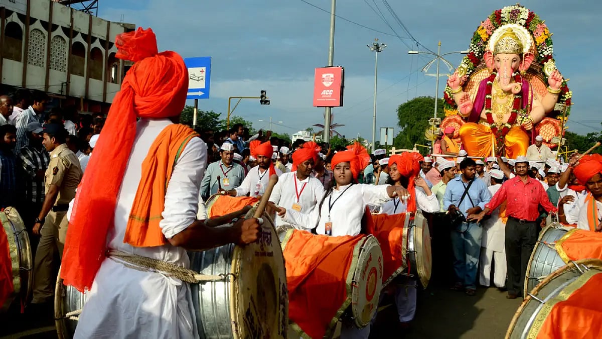A procession for Ganesh Chaturthi 