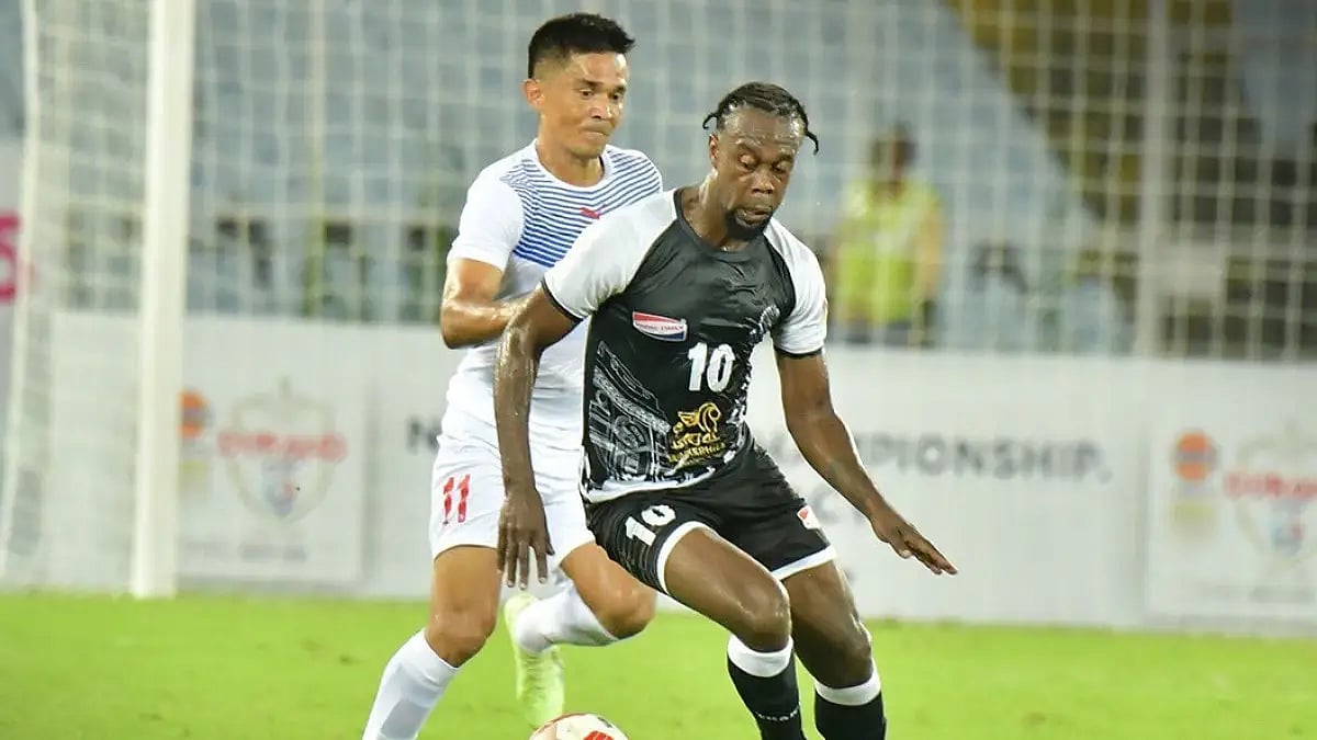 Action during Bengaluru FC and Mohammedan Sporting Group A match in Durand Cup 2022.