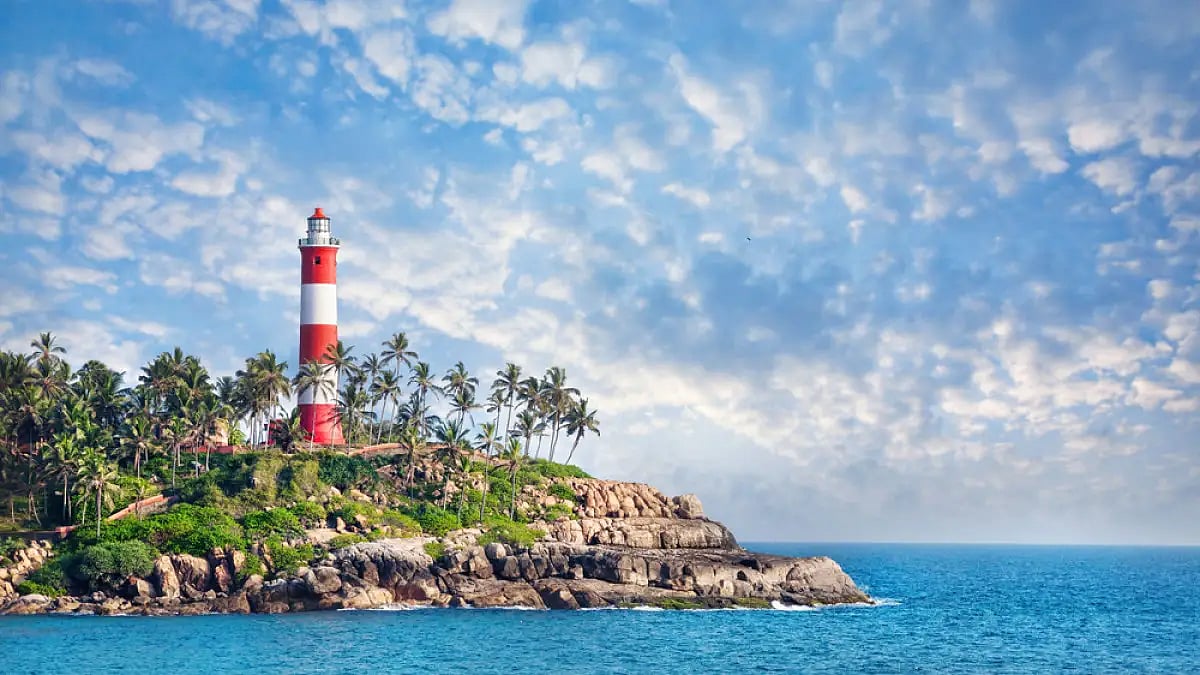 A lighthouse on the coast of Kerala