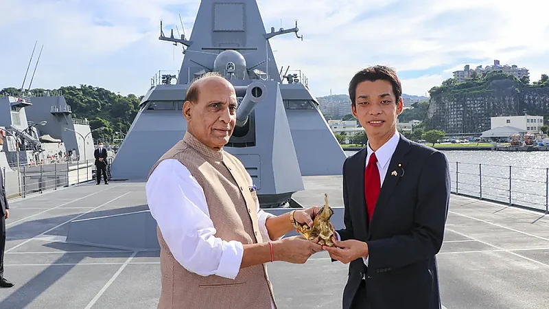 Defence Minister Rajnath Singh Visits JMSDF Base At Yokosuka In Japan