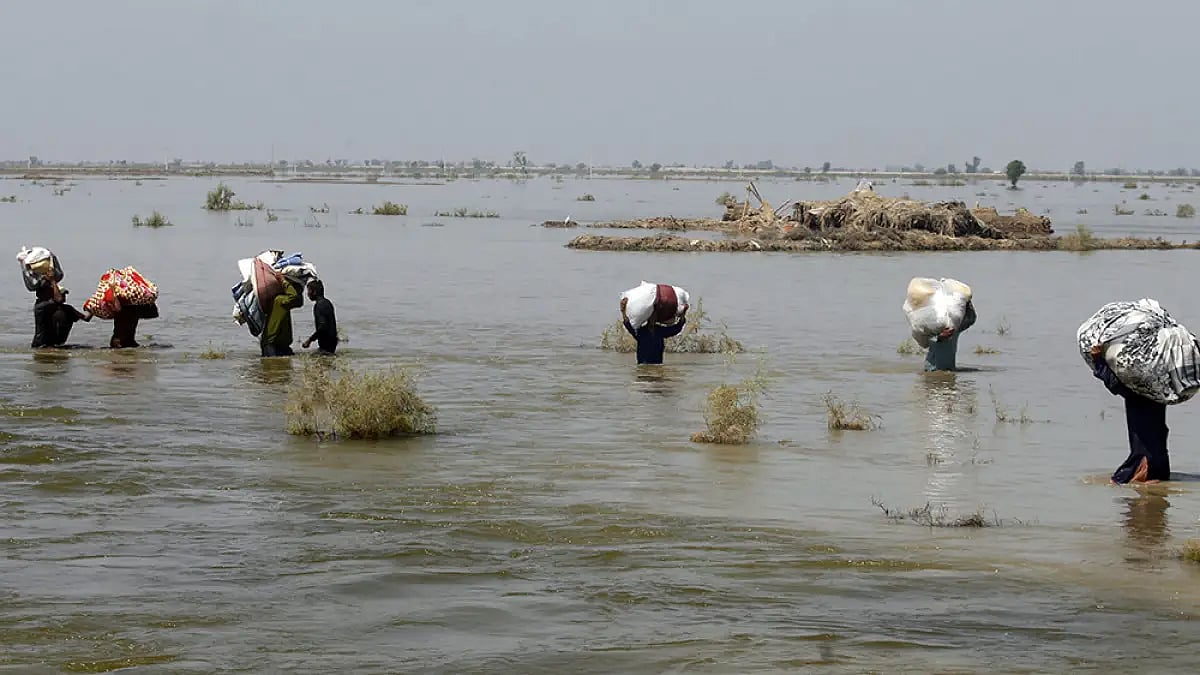 Victims of heavy flooding from monsoon rains 