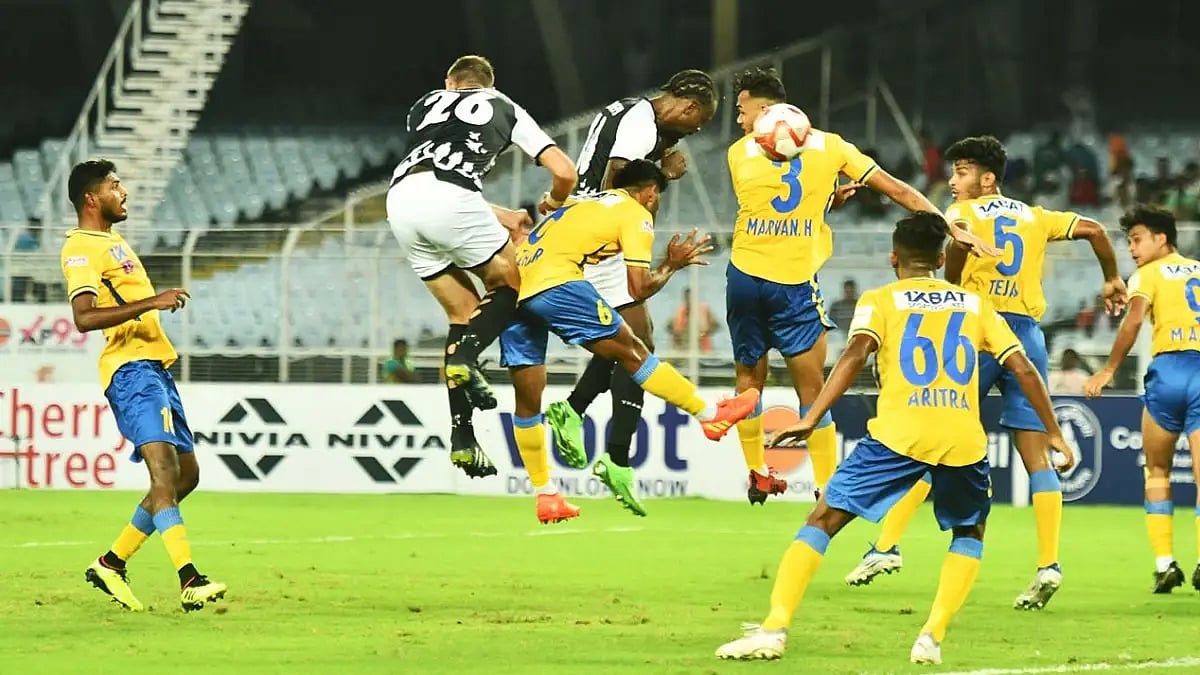 Action during Mohammedan Sporting vs Kerala Blasters match in Durand Cup 2022. 