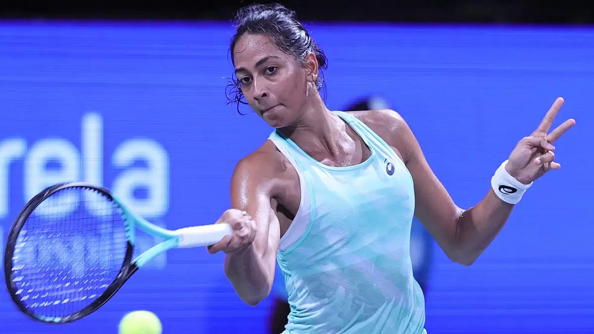 India's Karman Thandi plays Eugenie Bouchard at the Chennai Open WTA 2022. - | Photo File