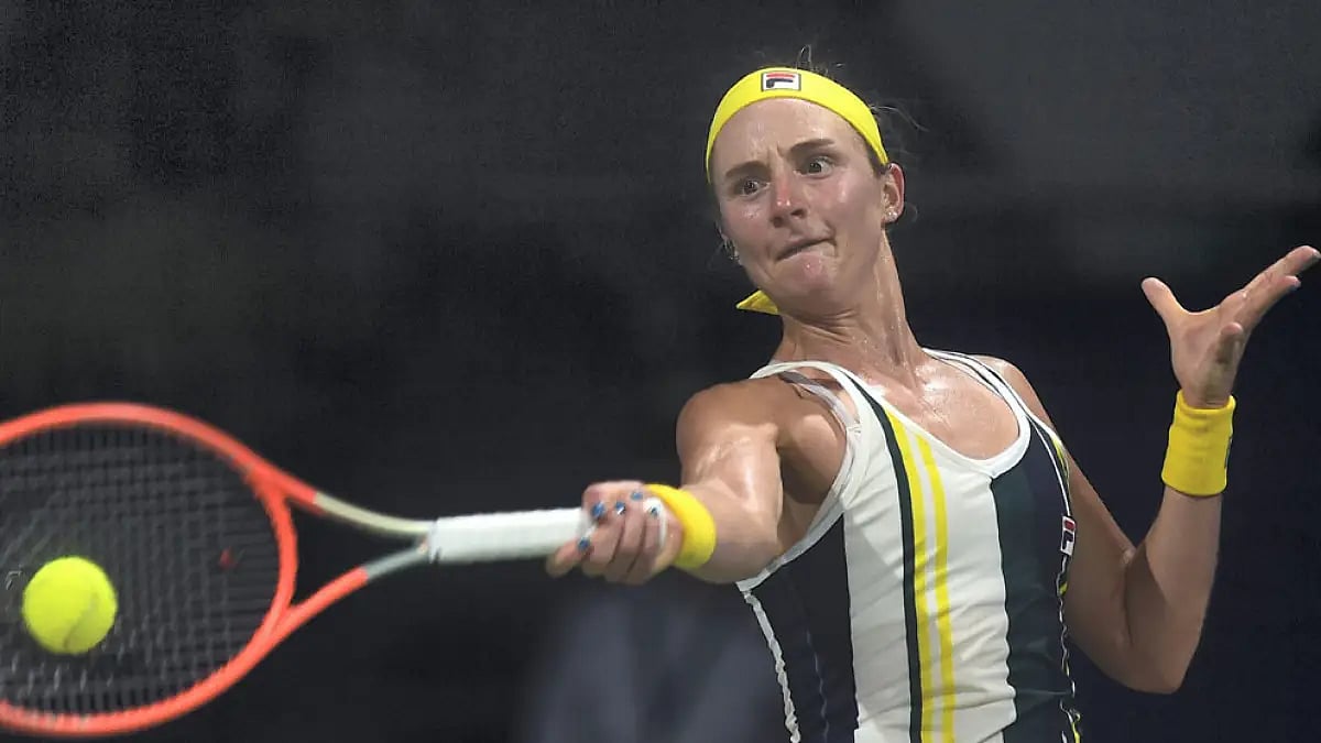 Nadia Podoroska in action against Tatjana Maria in Chennai.