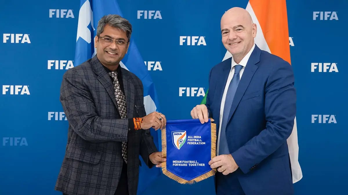FIFA boss Gianni Infantino met new AIFF president Kalyan Chaubey in Lausanne earlier this month.