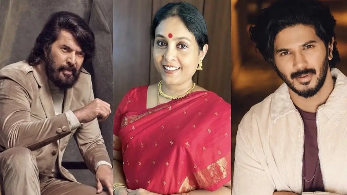 Mammootty, Saranya Ponvannan and Dulquer Salmaan
