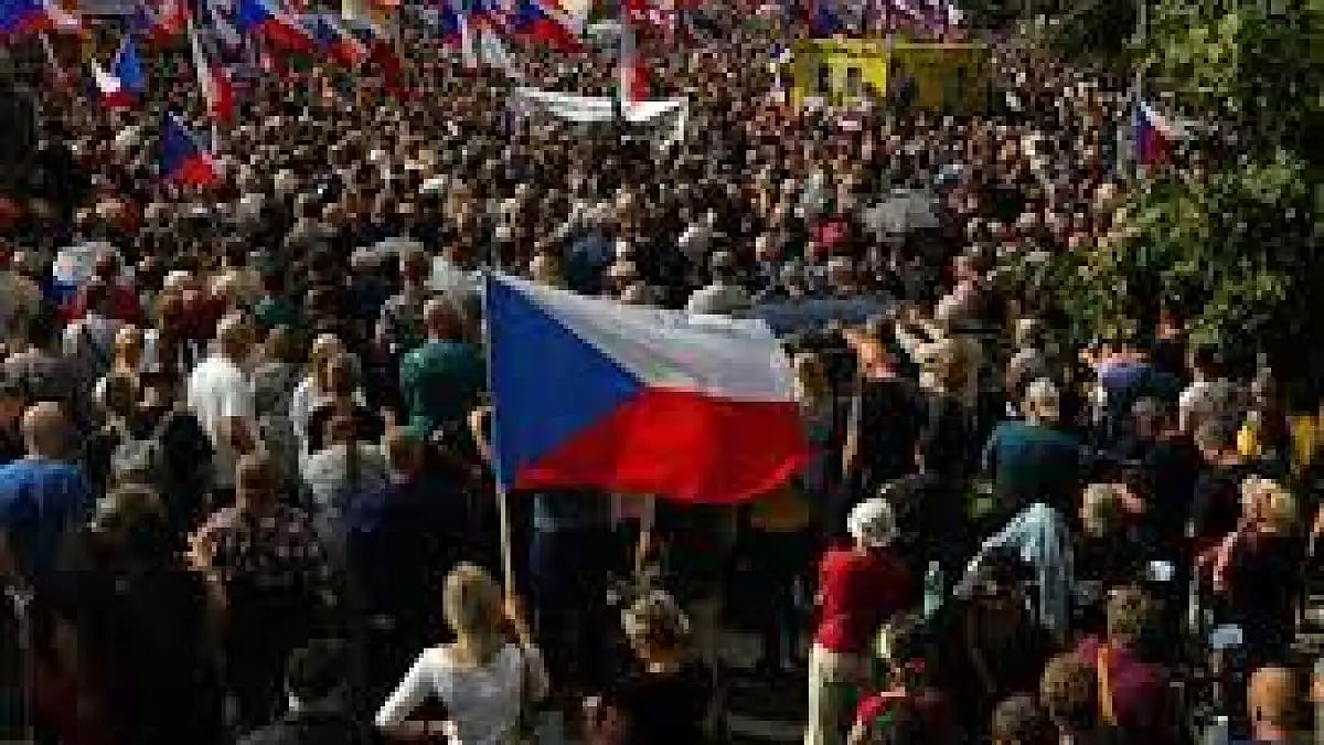 Protests in Czech against government.