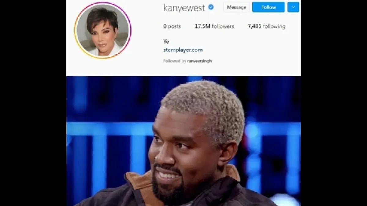 Kanye West Uses Kris Jenner's Photo As His Instagram Profile Photo