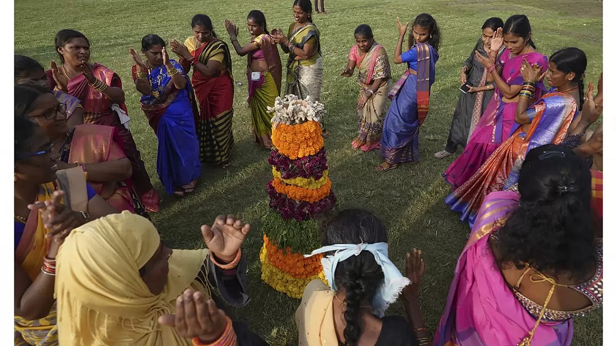 In Pictures: The Hindu Festival Bathukamma In Telangana
