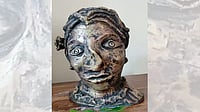 The sculpture of Shurpanakha made by author Gita Viswanath