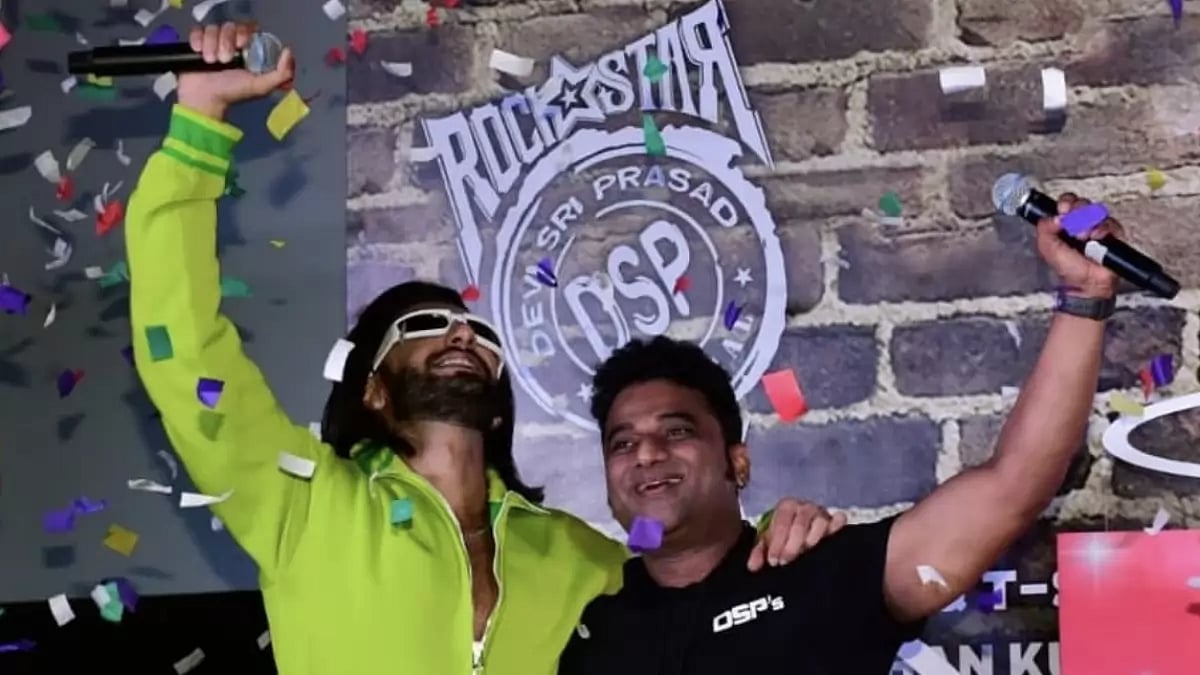 Ranveer Singh and Devi Sri Prasad at 'O Pari' Launch