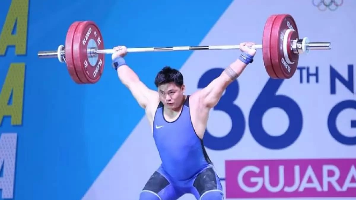 Arunachal Pradesh’s Sambo Lapung hoisted a record total of 346kg in snatch and clean and jerk.