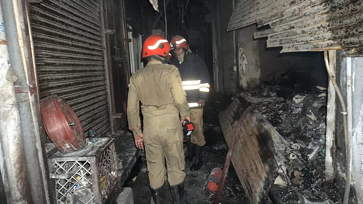 Fire in Godown