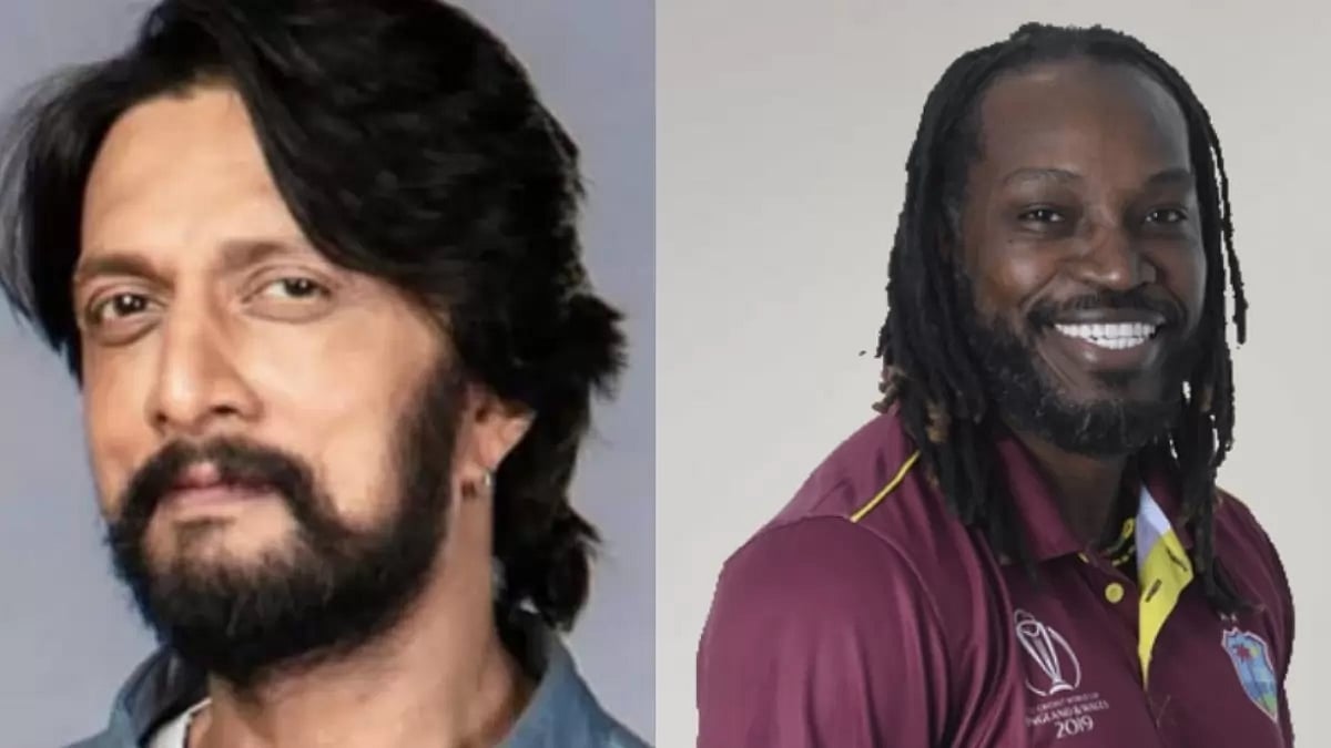 Kichcha Sudeep and Chris Gayle