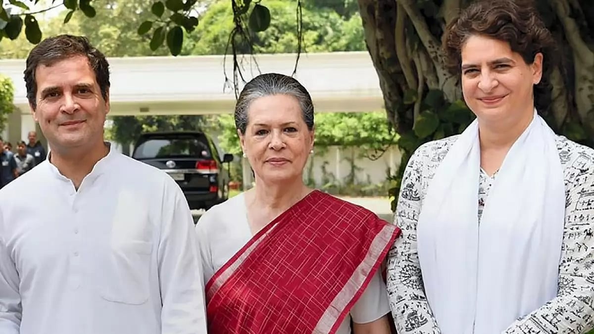 Priyanka Gandhi Vadra with Mother Sonia and Brother Rahul