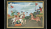 Karna – The Invincible Warrior Arjuna Slays Karna, Page from a Mahabharata Series, circa 19th century. Artist Unknown.