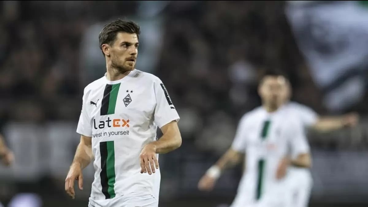 Patrick Herrman scored the third goal for Borussia Monchengladbach against Stuttgart.