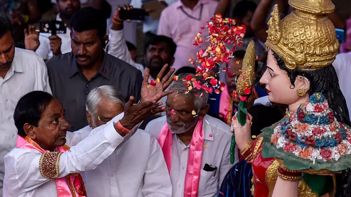 K Chandrashekar Rao during renaming of party from TRS to BRS