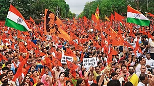 Religious outrage: A ‘Hanuman Chalisa’ recital by Hindu organisations after the murder of tailor Kanhaiya in July 2022
