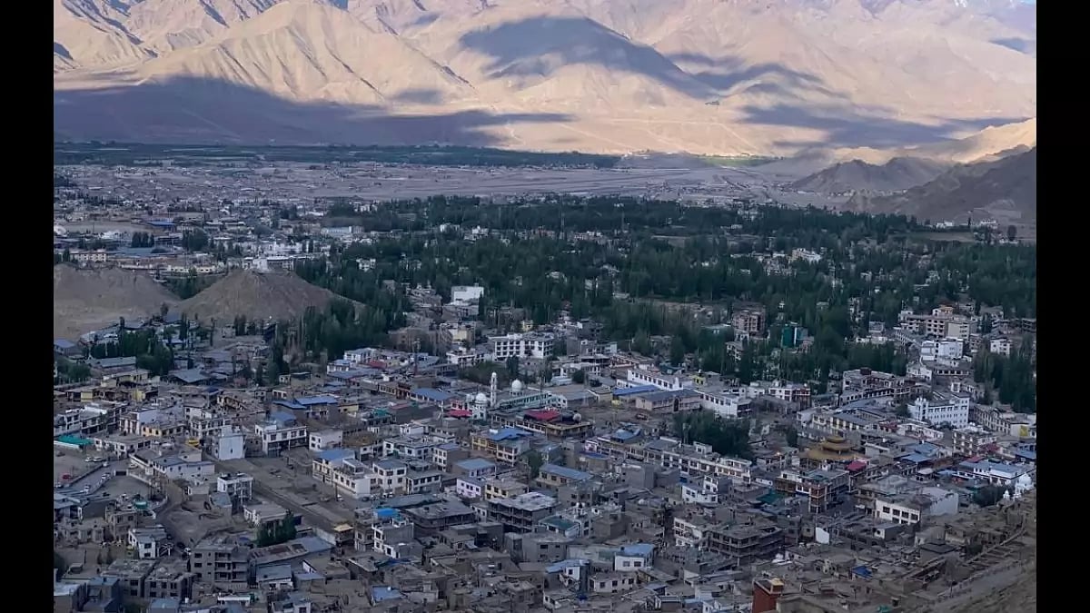 Aerial view of Leh