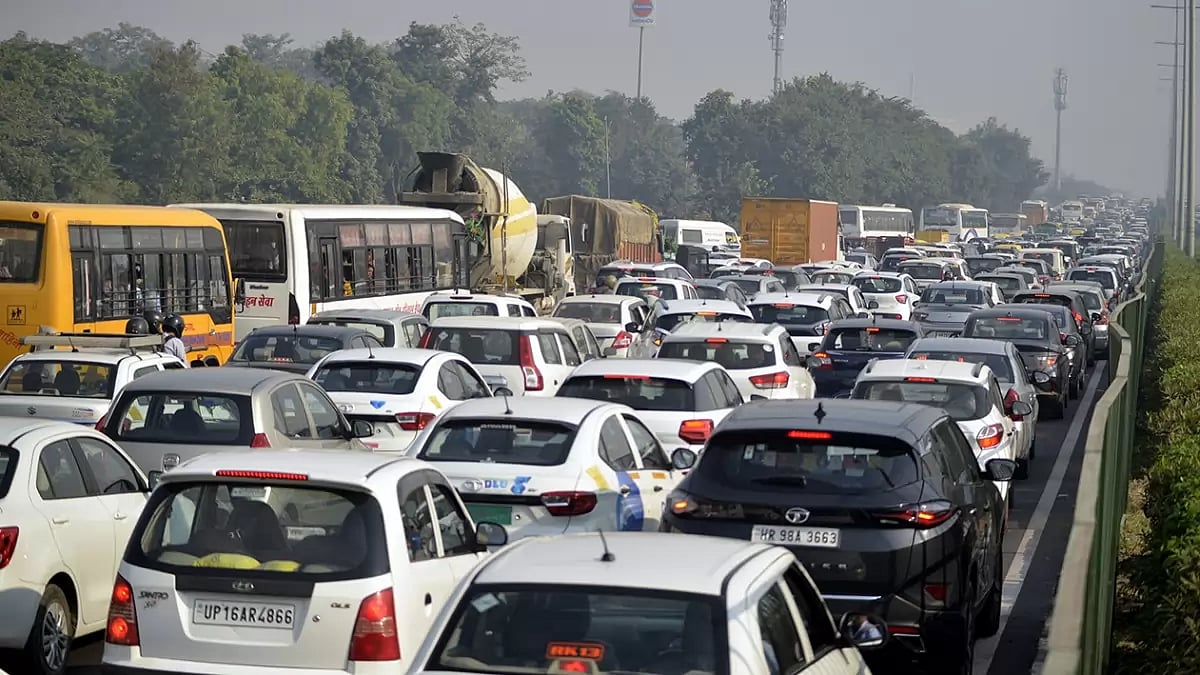 Traffic jam in Gurugram