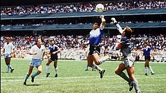 Maradona's controversial 'hand of god' goal lives in infamy amongst the great football moments in the 1986 FIFA World Cup final against England. - AP