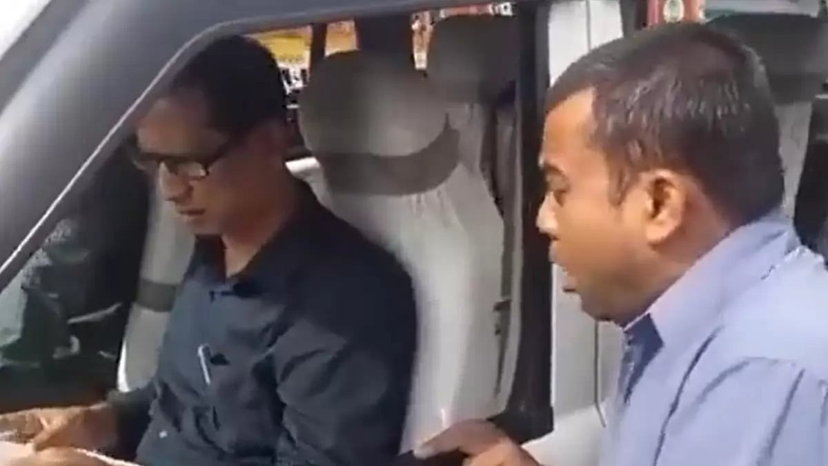 Video grab of Srikanti Dutta barking at the government official