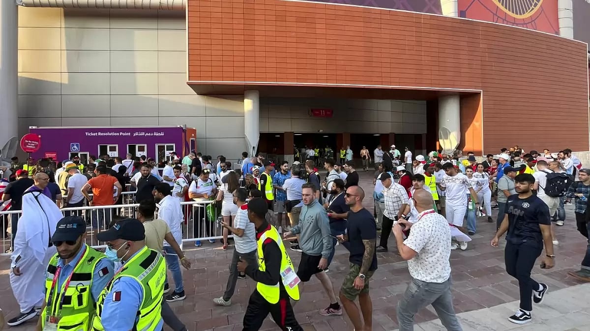 Hundreds of England and Iran fans faced trouble getting into the stadium.