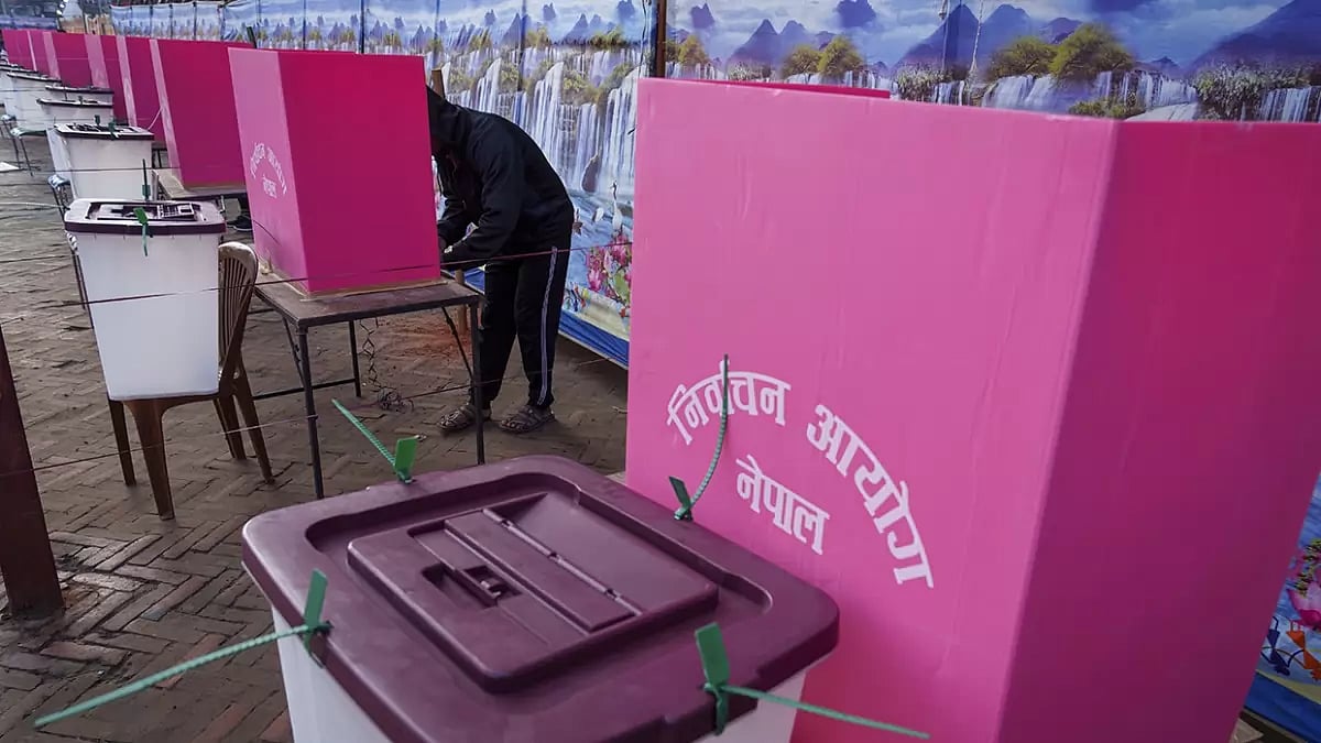 A man casts his vote during the general election in Kathmandu, Nepal. - File photo; Representative image