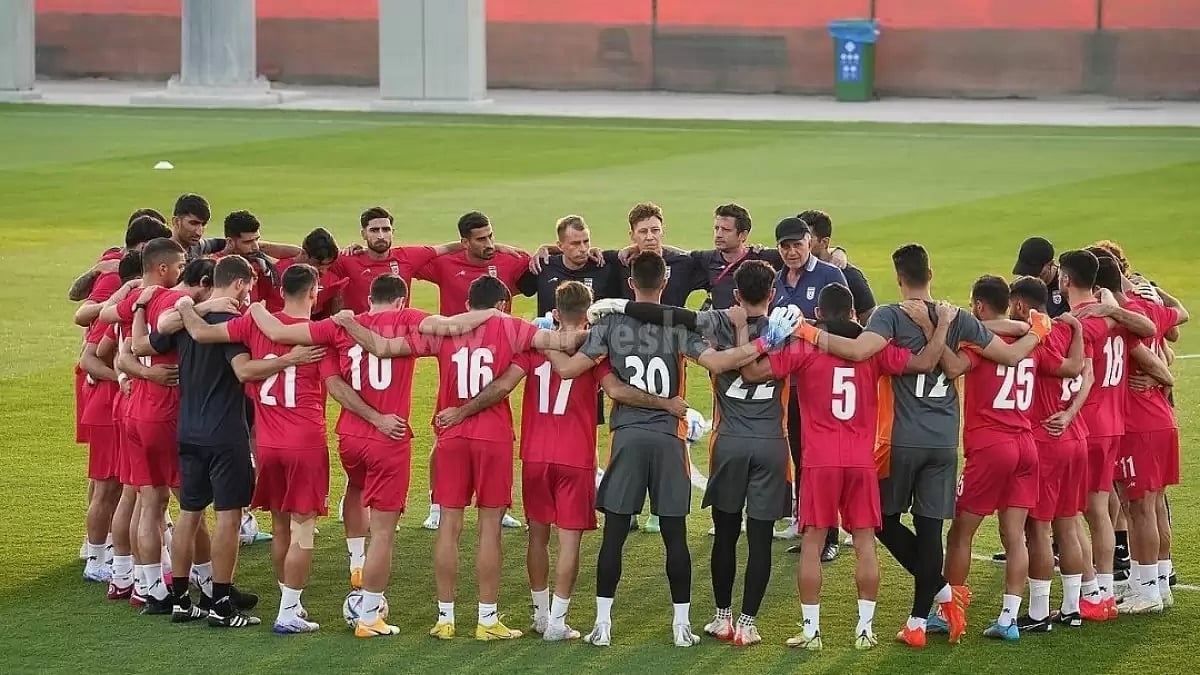 Iran players stood silent during the national anthem.