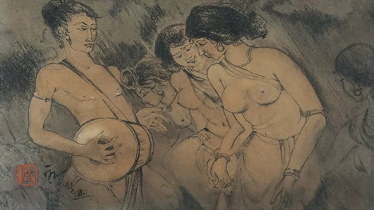 Santhal Dance, 1947, Nandalal Bose from The KNMA collection