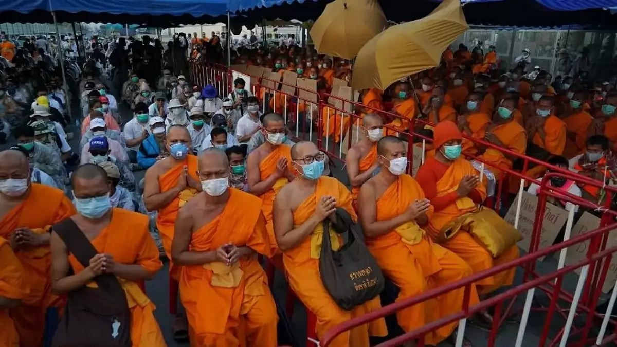 Four monks and an abbot at a temple in Thailand were defrocked and sent for rehabilitation