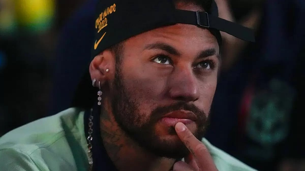 Neymar watched Brazil's match against Cameroon from the stands.