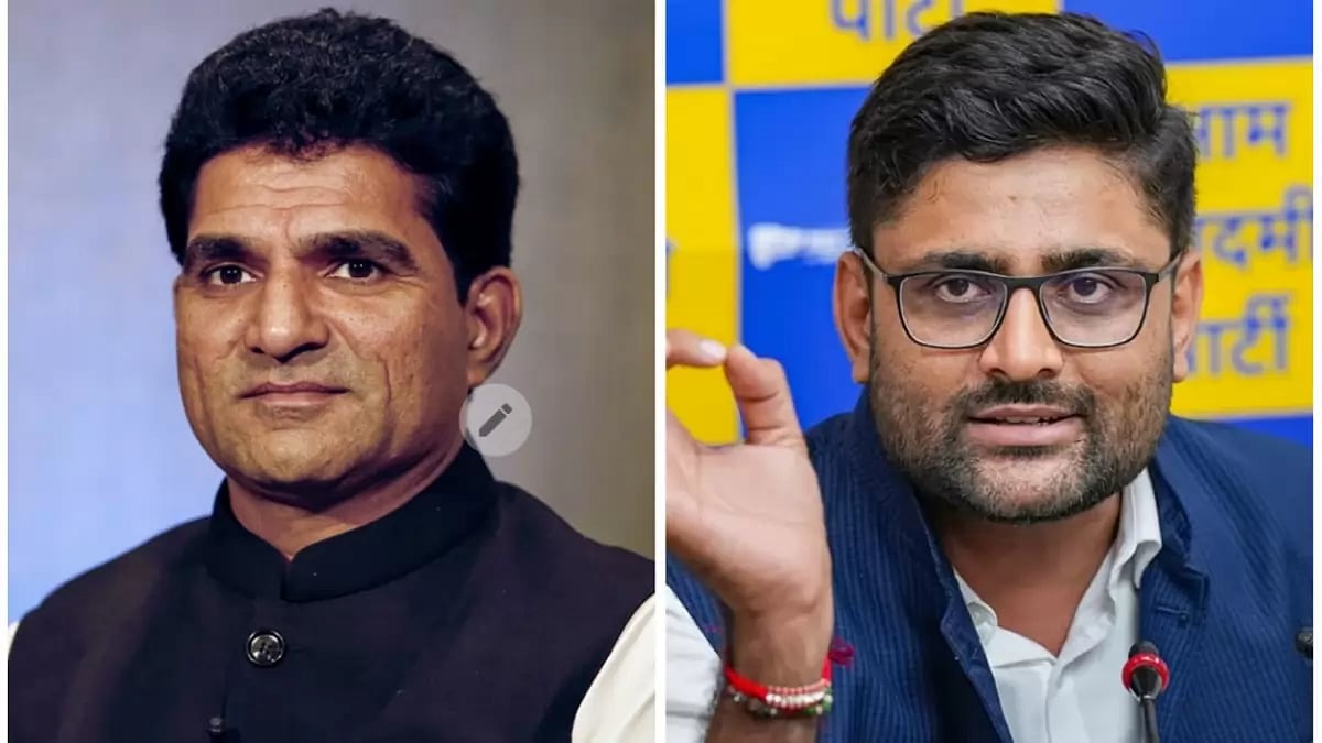 Aam Aadmi Party candidates Isudan Gadhvi and Gopal Italia