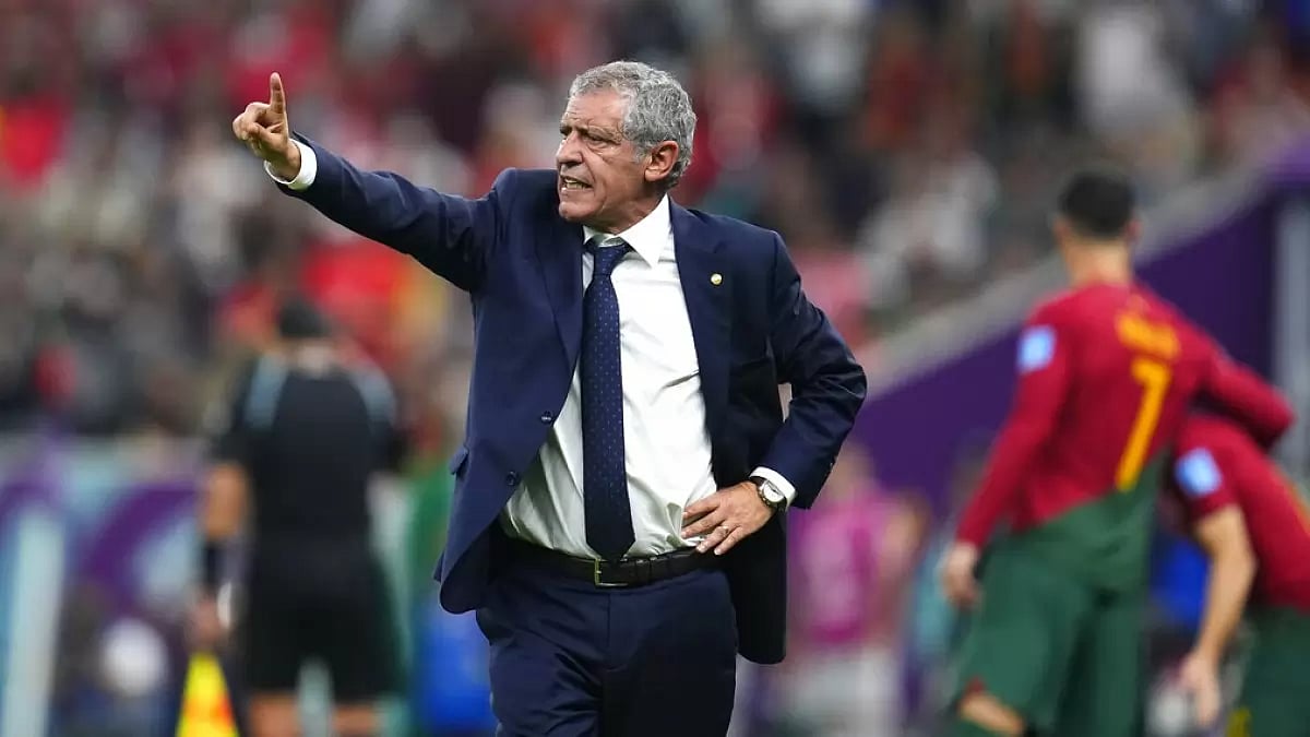 Santos signals instructions during Portugal's match against Switzerland on Tuesday.