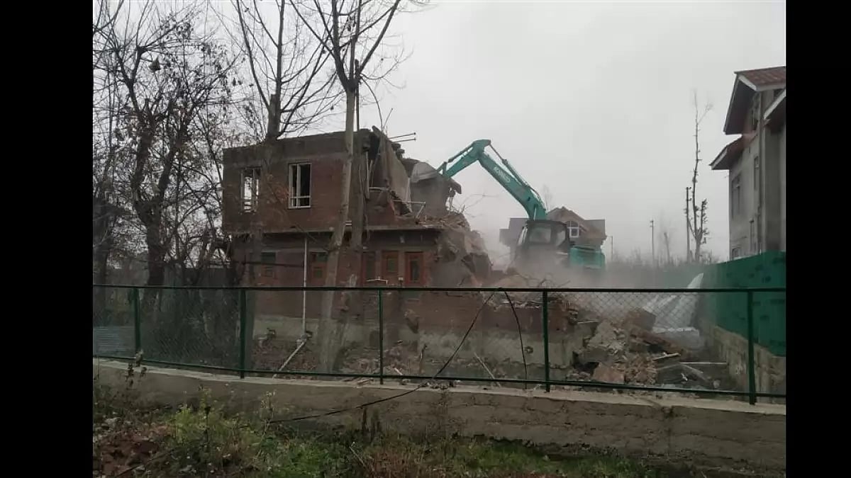 The two-storey house at New Colony in Rajpora had come up on state land, the official claimed.