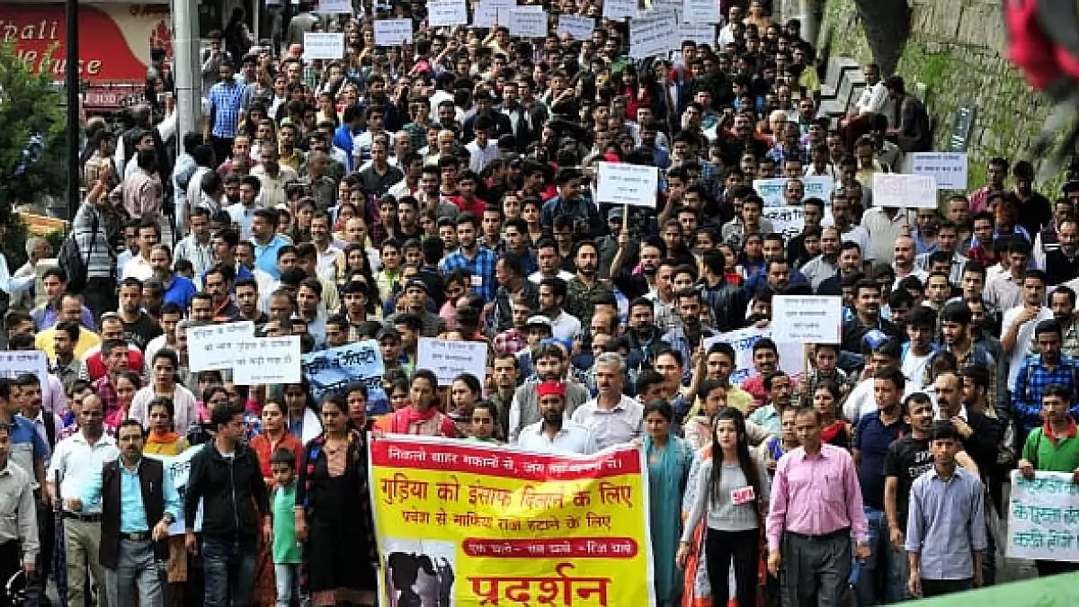 A protest seeking justice for a 16-year-old girl who was raped and murdered in Himachal Pradesh