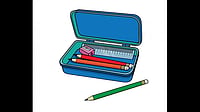 An art of a pencil box.