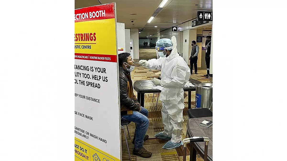 Covid tests at Delhi airport
