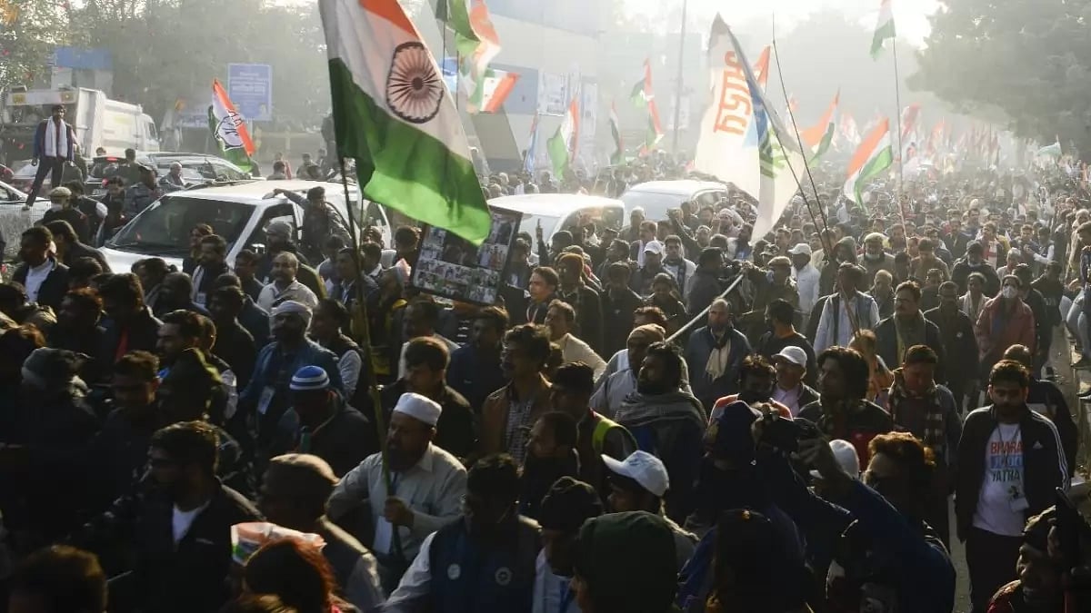 Glimpses from Bharat Jodo Yatra in Delhi today