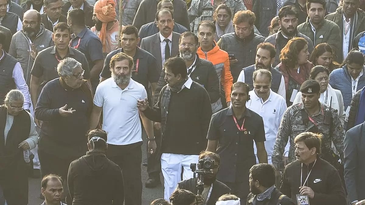 Congress leader Rahul Gandhi during Bharat Jodo Yatra in Delhi.