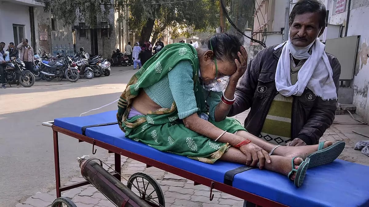 COVID scare: Patient outside hospital in Kanpur