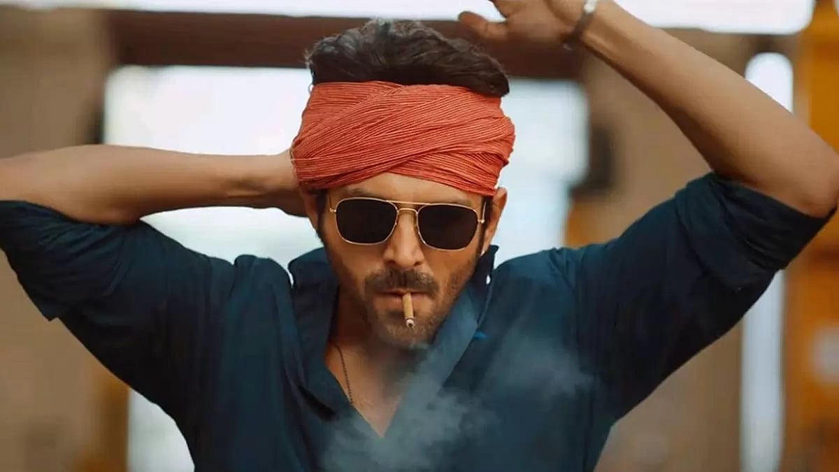 Kartik Aaryan In A Still From 'Shehzada'