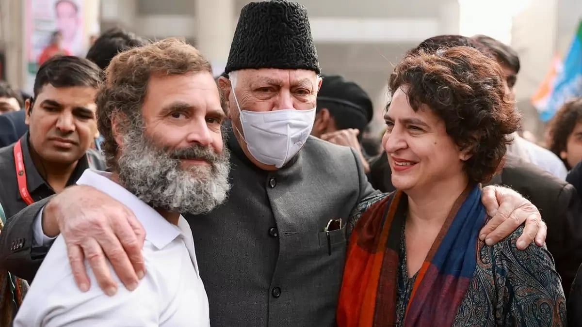 Rahul Gandhi with Former J&K CM Dr. Farooq Abdullah. 
