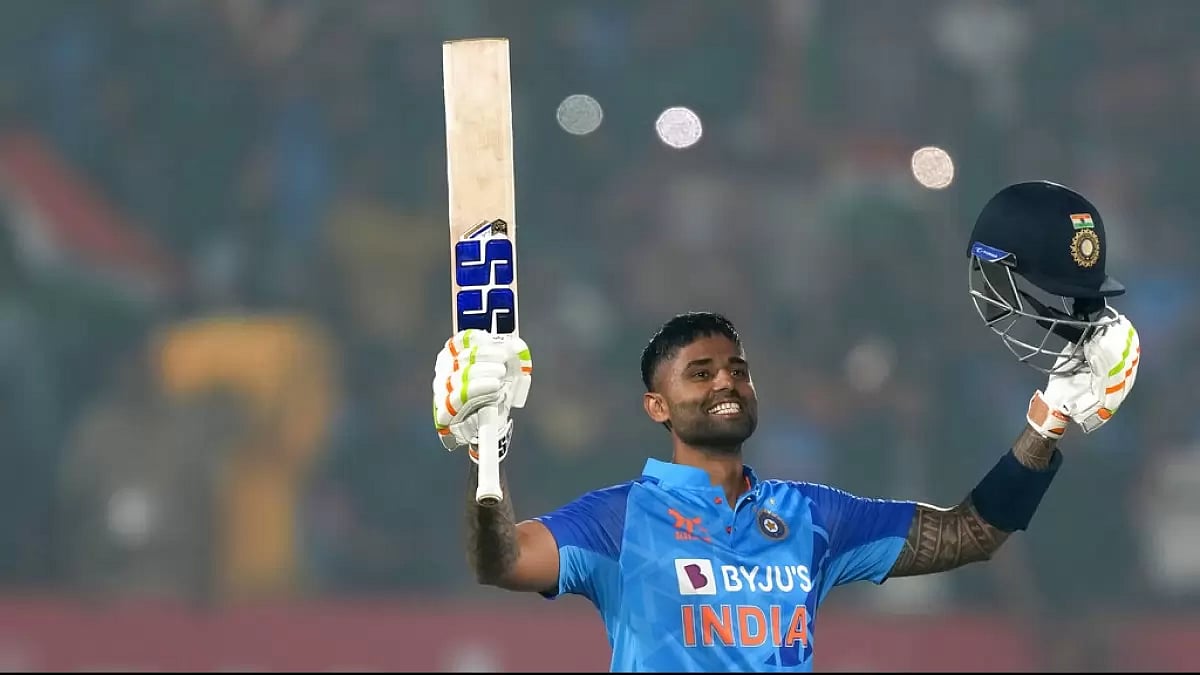 Suryakumar Yadav celebrates