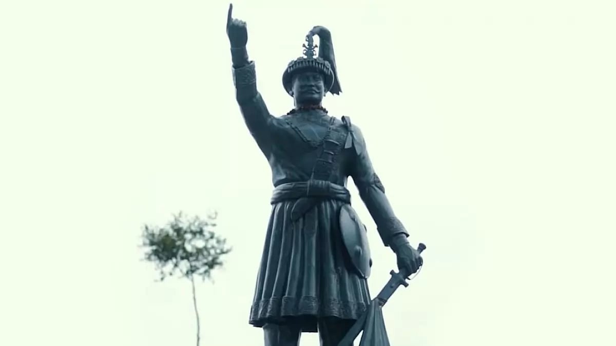 A statue of Nepal's first King Prithwi Narayan Shah, the founder of Nepal's Shah Dynasty - null